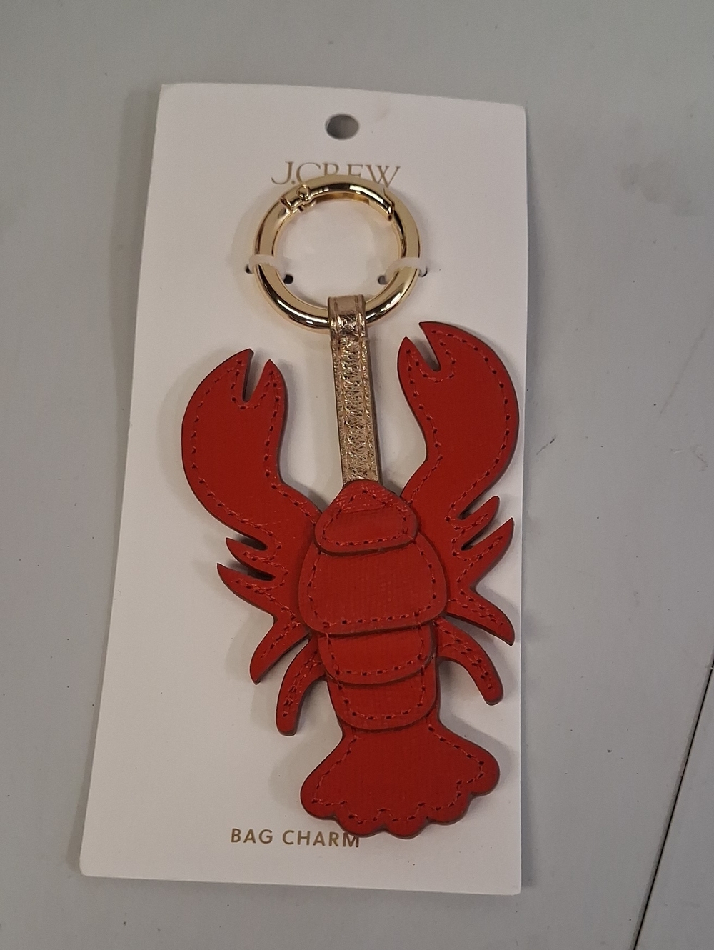 NWT J.Crew Red Lobster Bag Charm Keychain